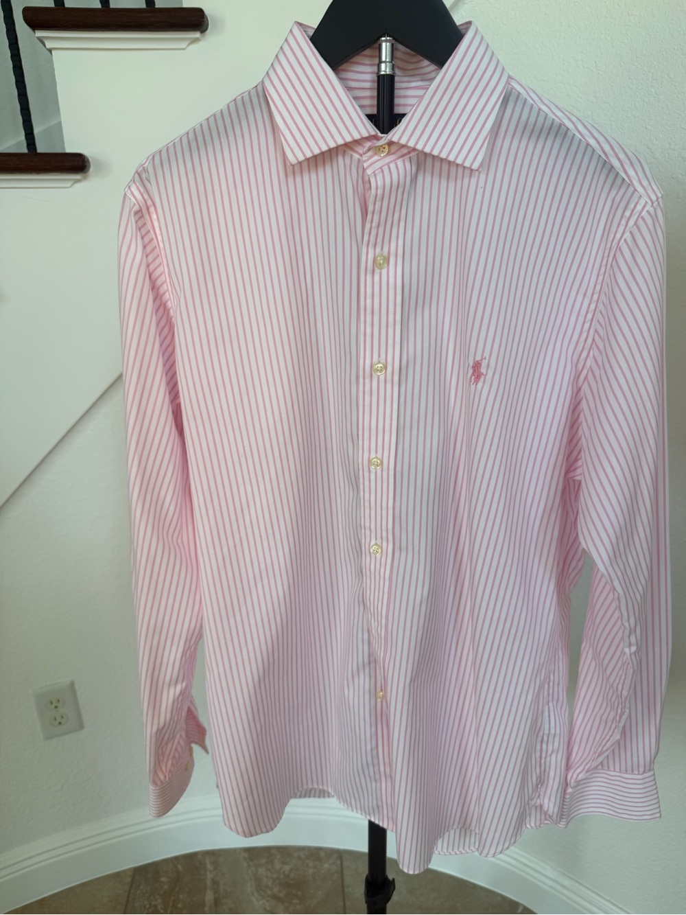 Ralph Lauren Pink and White Stripe Dress Shirt